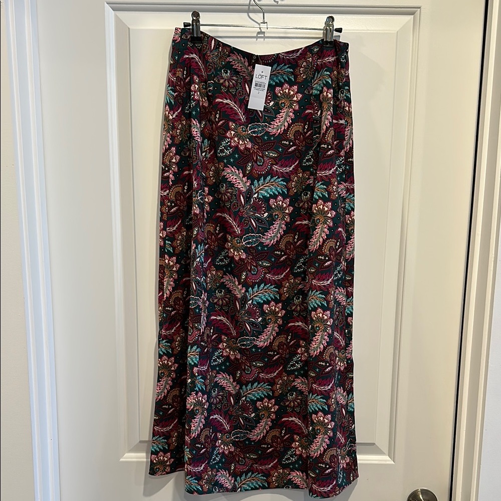 NWT Loft size 2 purple and blue slip skirt